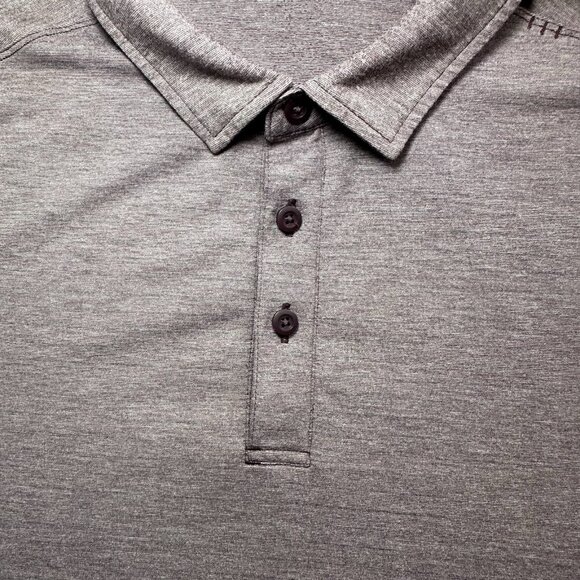 Lululemon Evolution Polo Mens Medium Agile Stripe Heathered Arctic Plum Obsidian - Picture 5 of 10